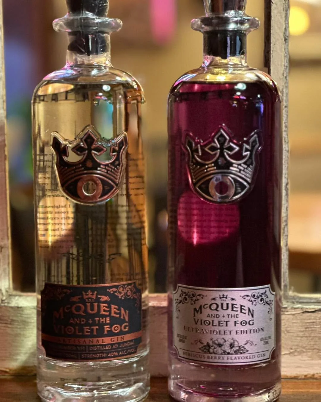 Bold flavor meets bold attitude with McQueen &amp; the Violet Fog &mdash; one classic, one ultraviolet, both ready to steal the spotlight. #GinWithGrit #UltravioletVibes #SipDifferent