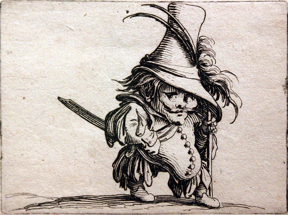 The Potbellied Dwarf with the Tall Hat by Jaques Callot. c. 1616.