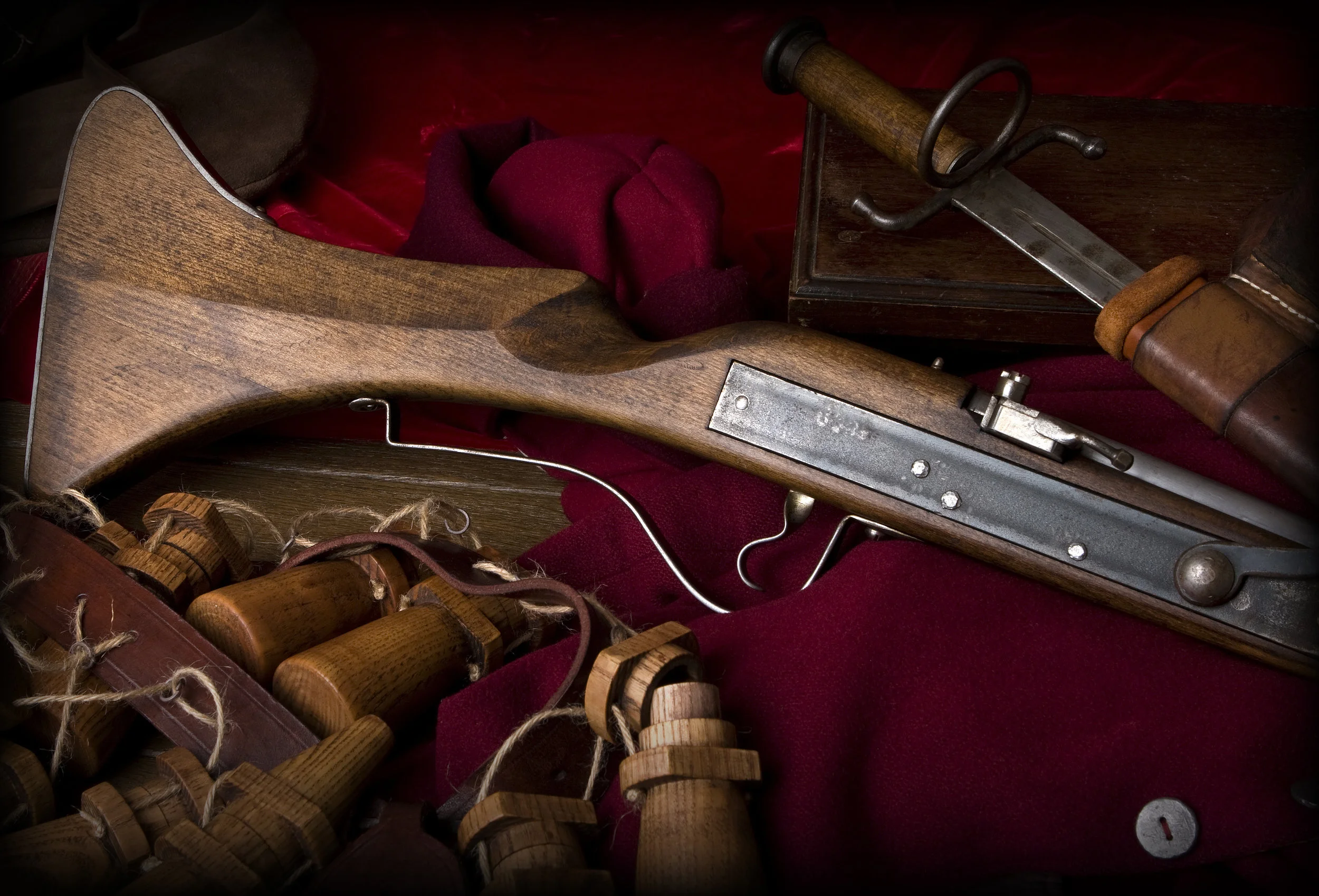 Muskets ready to do battle with the Spanish forces.