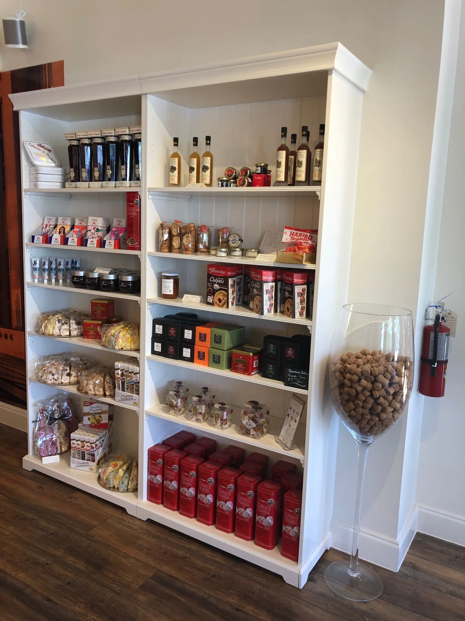 A wonderful selection of Imported wines and treats to purchase.
