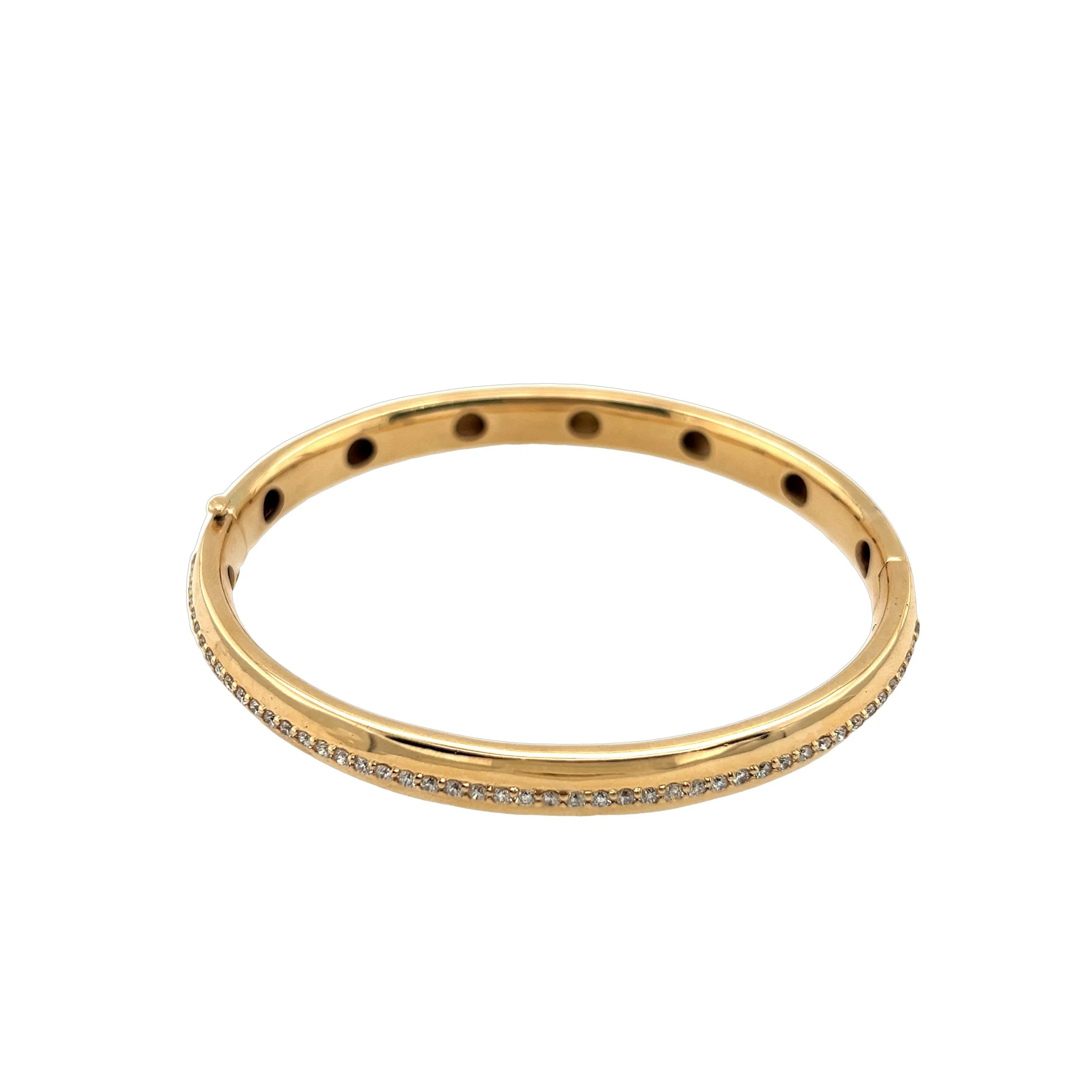 Yellow Gold Bangle with Diamonds