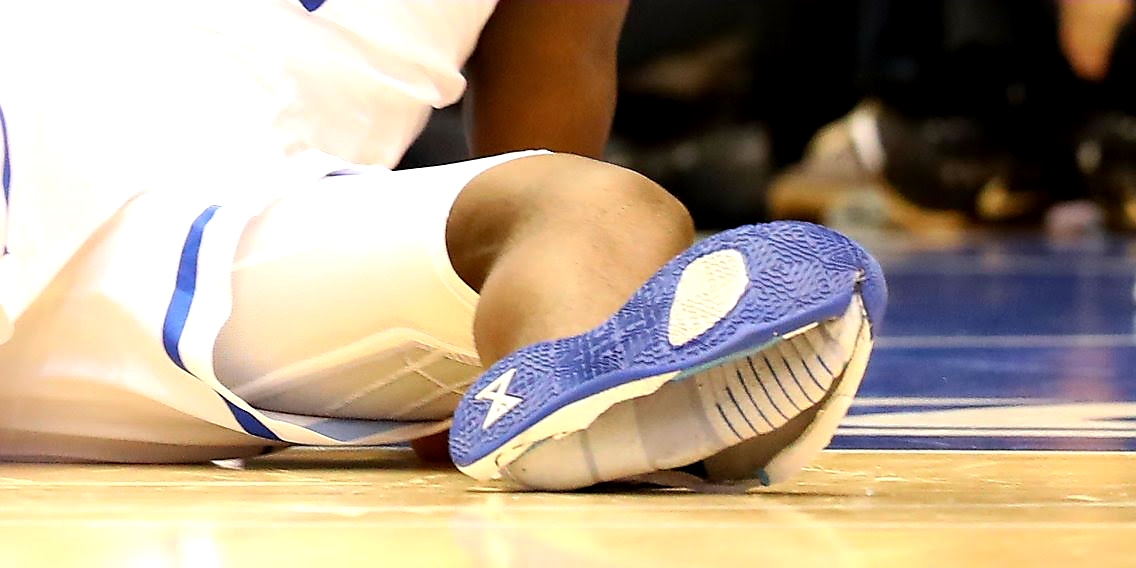 Zion Williamson's damaged shoe. Streeter Lecka/Getty Images