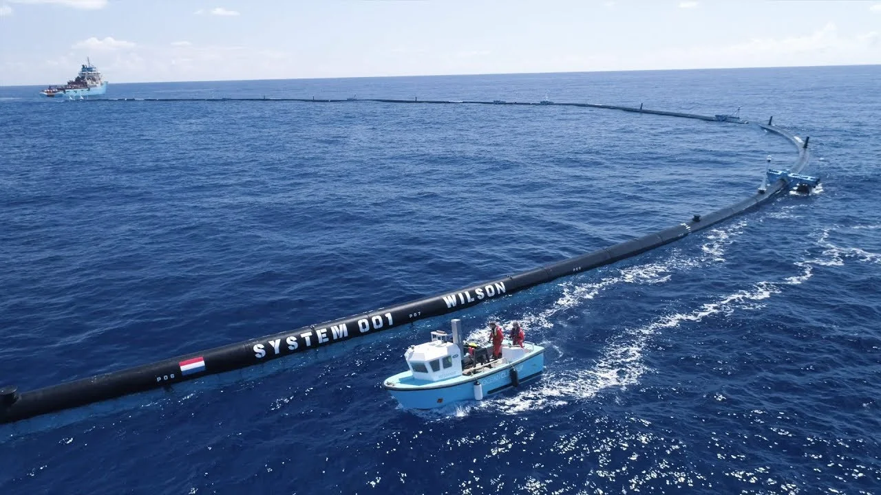 The Ocean Cleanup Project’s system for cleaning the Great Pacific Garbage Patch.