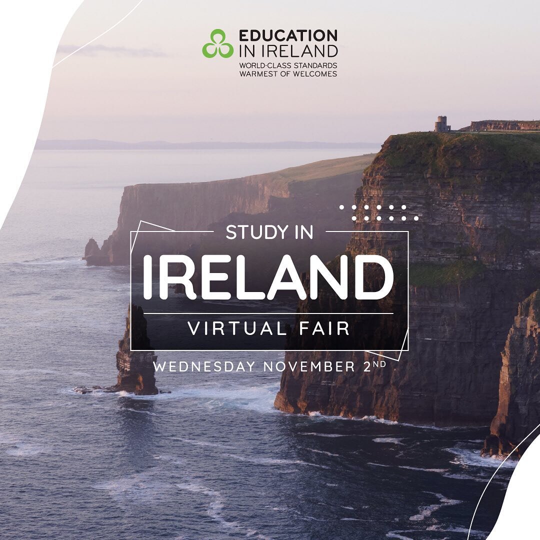 A great opportunity to learn about some of the wonderful universities in Ireland.
November 2, 5-9 EST, register on the Education in Ireland website. #studyinireland #studyabroad #internationalstudent #collegeadmissions #educationalconsultant #college
