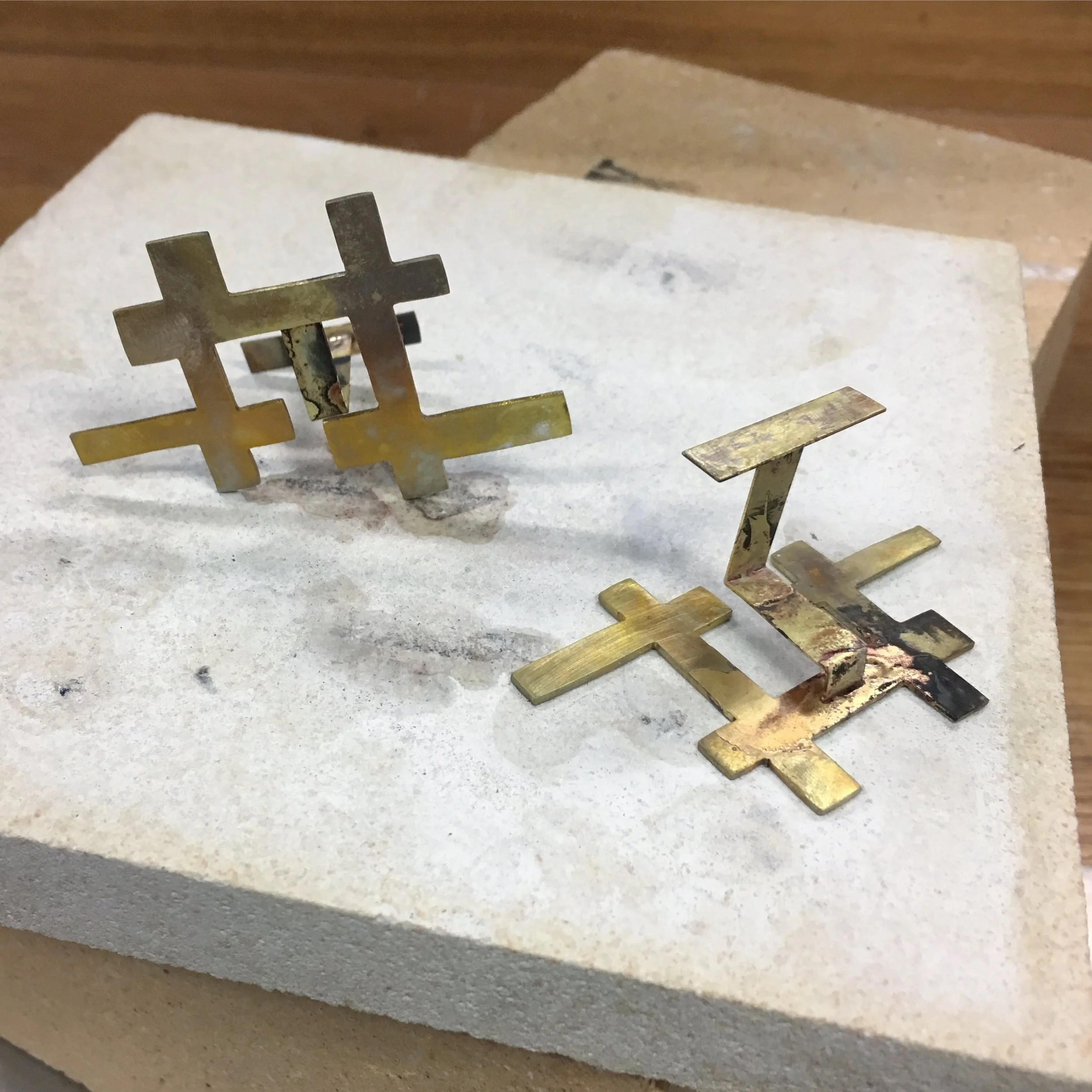 Hand Made Brass Cufflinks 