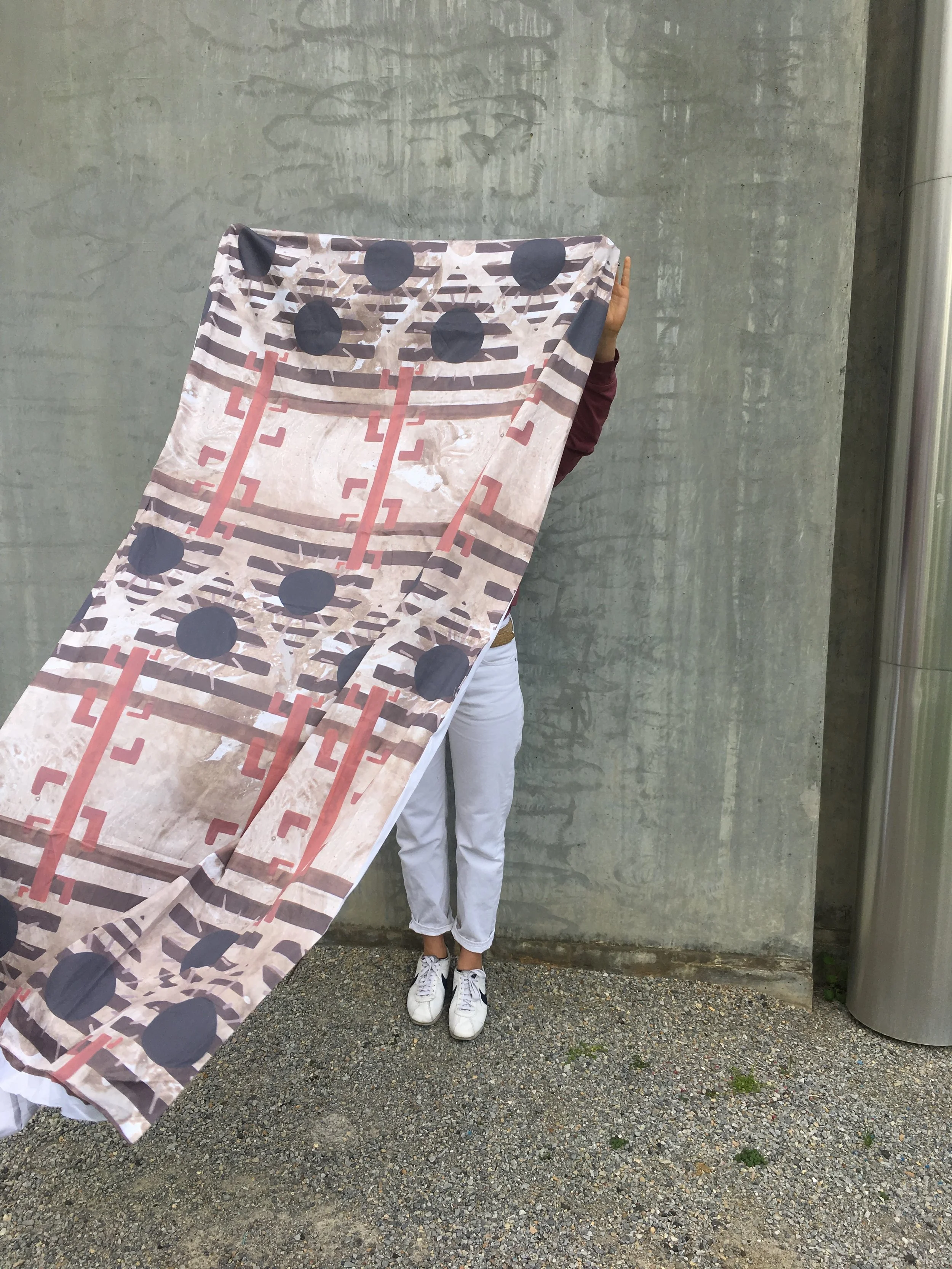  Hand painted, computer generated, digitally printed // Stripe length design // Square side repeat  