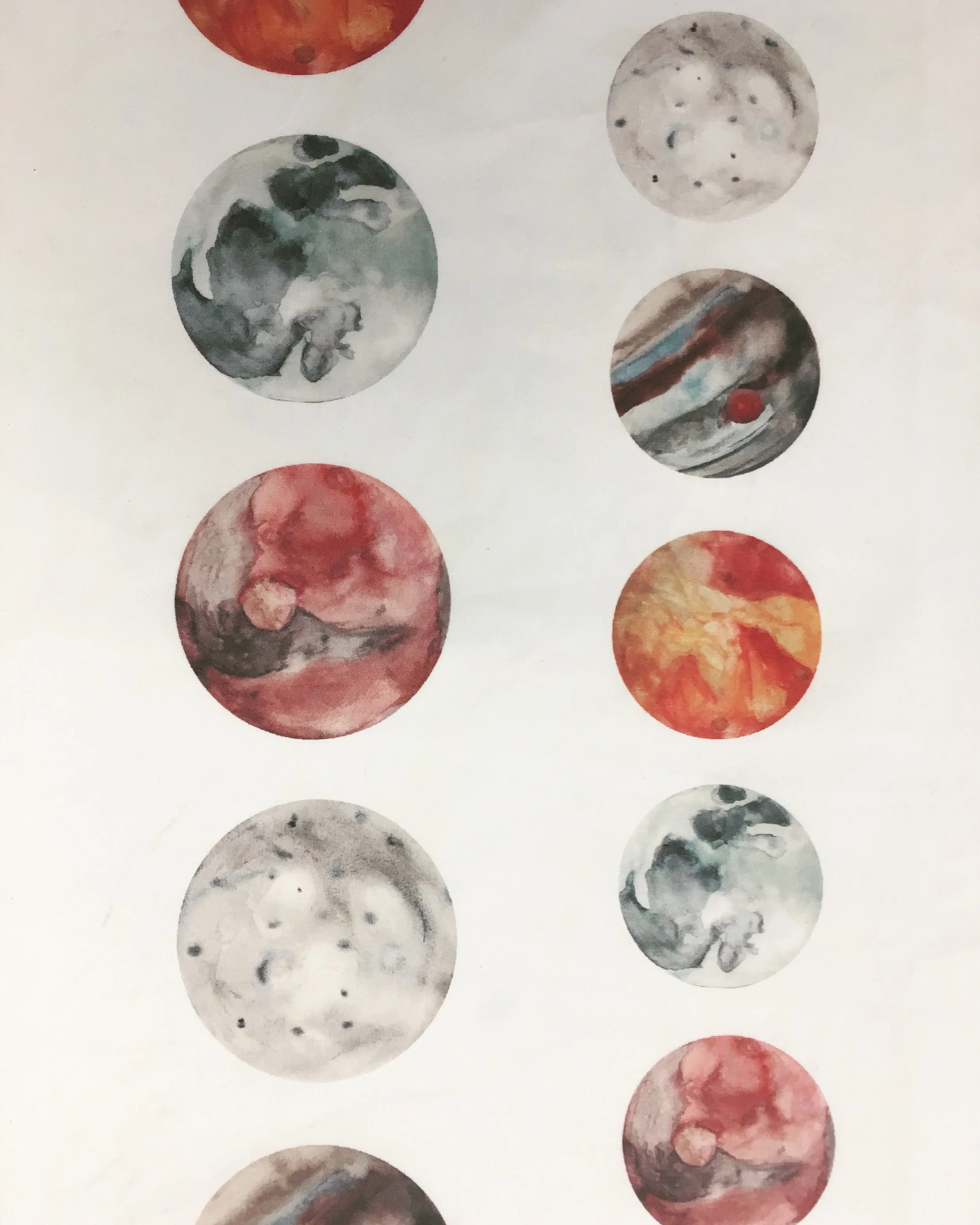  Watercolor artwork digitally printed on Jersey knit  