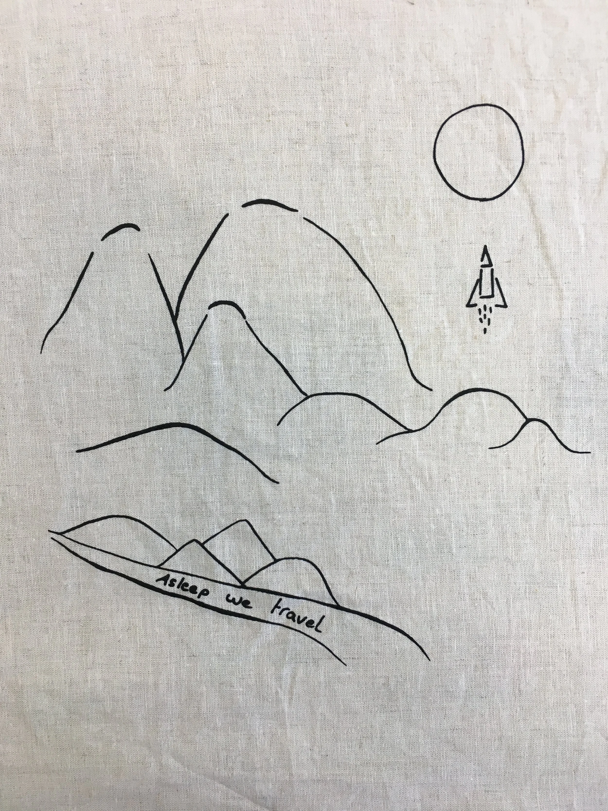  Screen printed on Linen // Placement design  