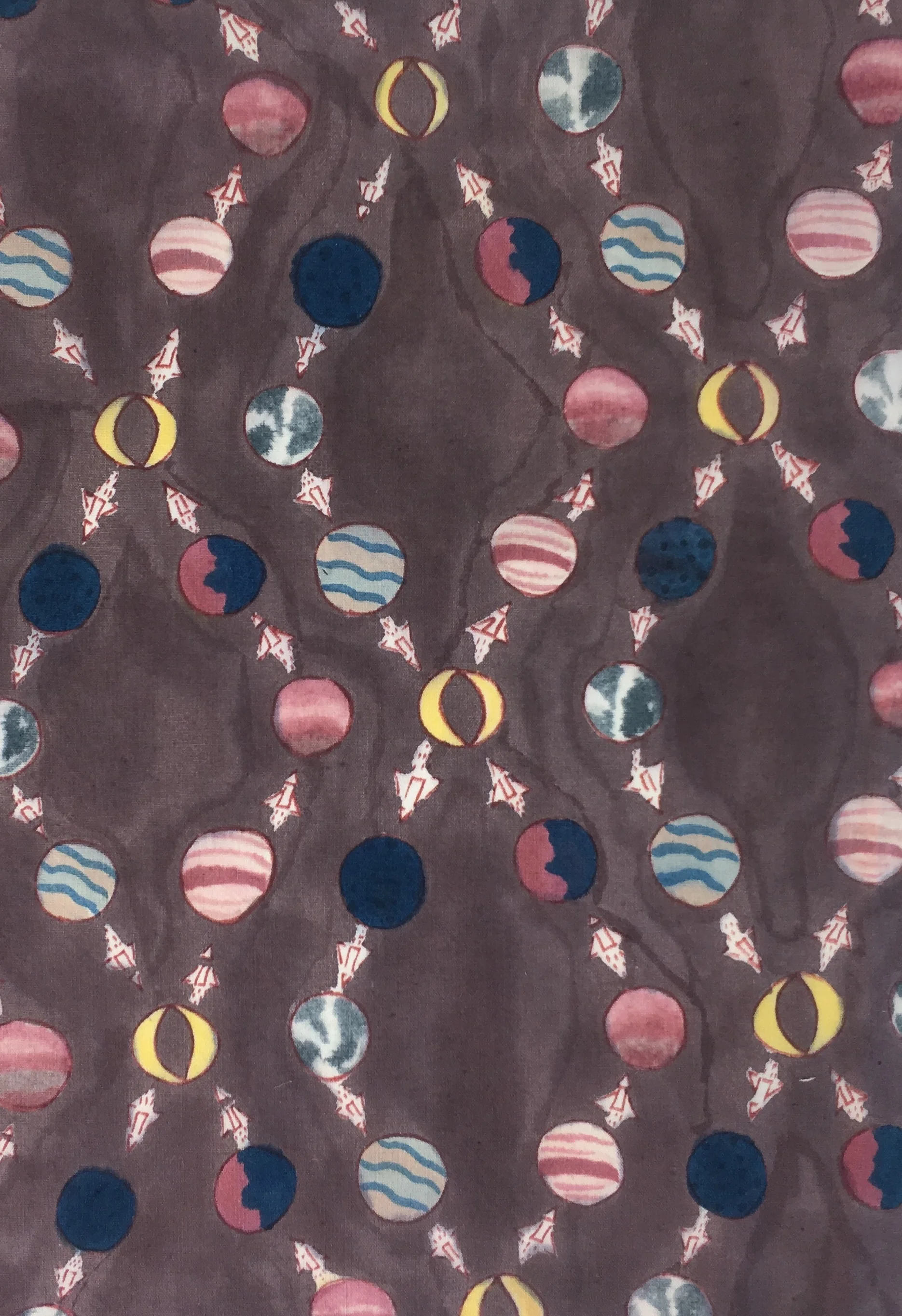  Screen printed and hand painted with Texicole Reactive Dyes on cotton // Half drop repeat design  