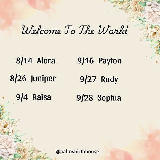 Welcome to our August/September babies 💕💕💕