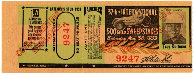 1948 Indianapolis 500 REPLICA ticket 