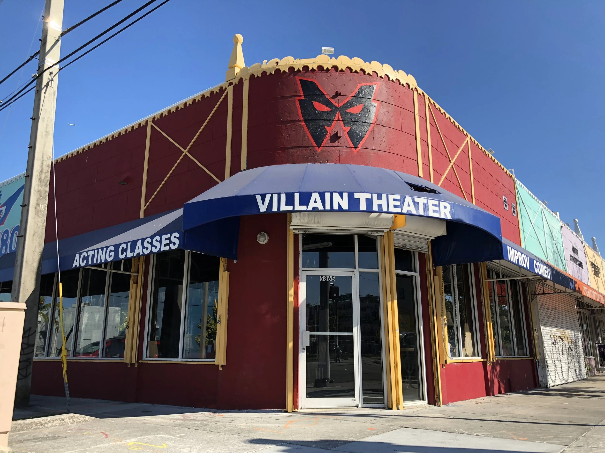 Villain Theater the home of Miami Comedy on the corner of 59th ST and NE 2nd AVE