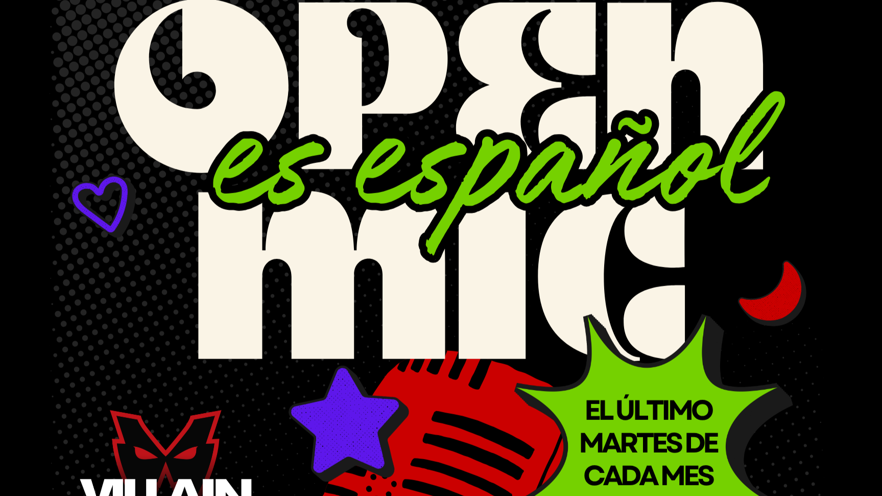 Pink Black and Yellow Bold Open Mic Poster.png
