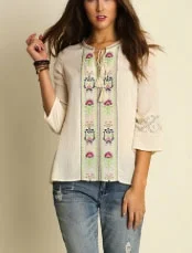 Ivory Embroidered Top