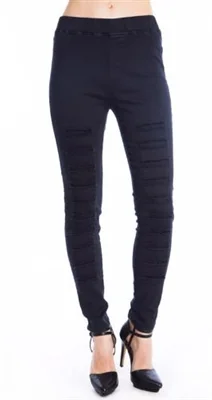 Black Distressed Leggings