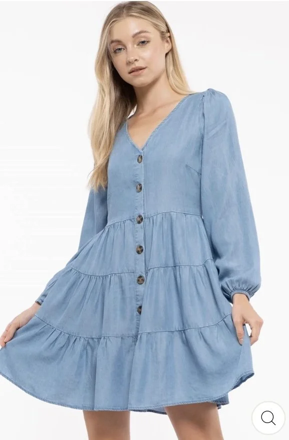 Chambray Button Down Dress