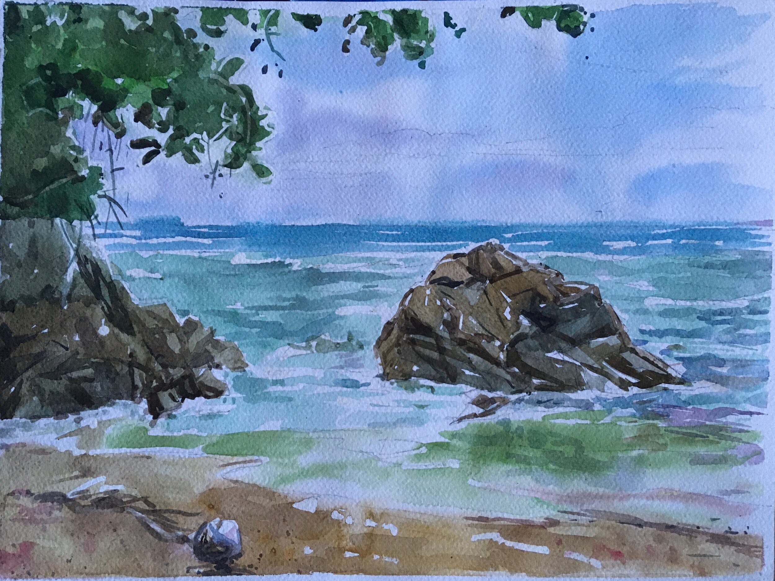  North Coast Blanchisseuse 12”x16” Water colour 