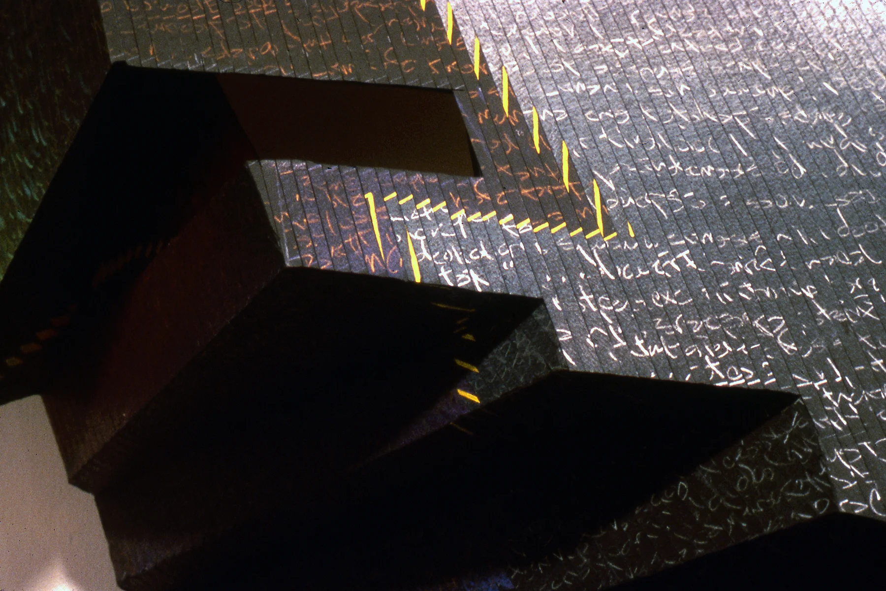 WITHOUT COMMENT II detail wood, paper, mixed media 8’ x 15’ x 10’ 1986