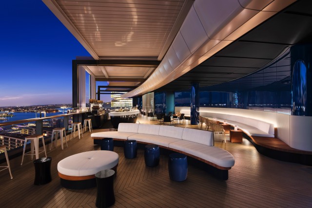 Lounge with Darling Harbour view at Hyatt Regency Sydney