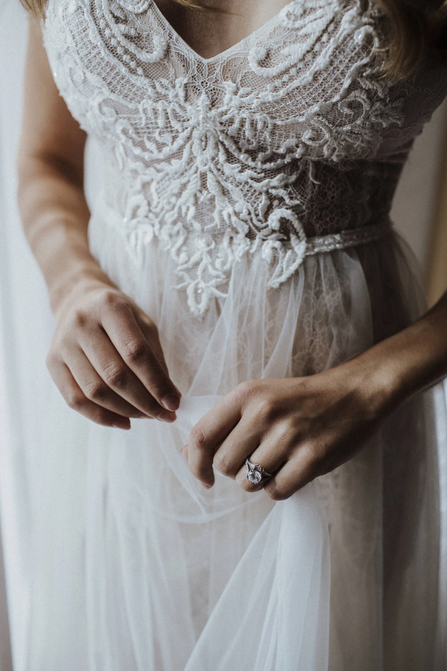 asos edition mia embroidered flutter sleeve wedding dress Dorian Fitted Shirt Midi Dress - Wheat Marle main image 1