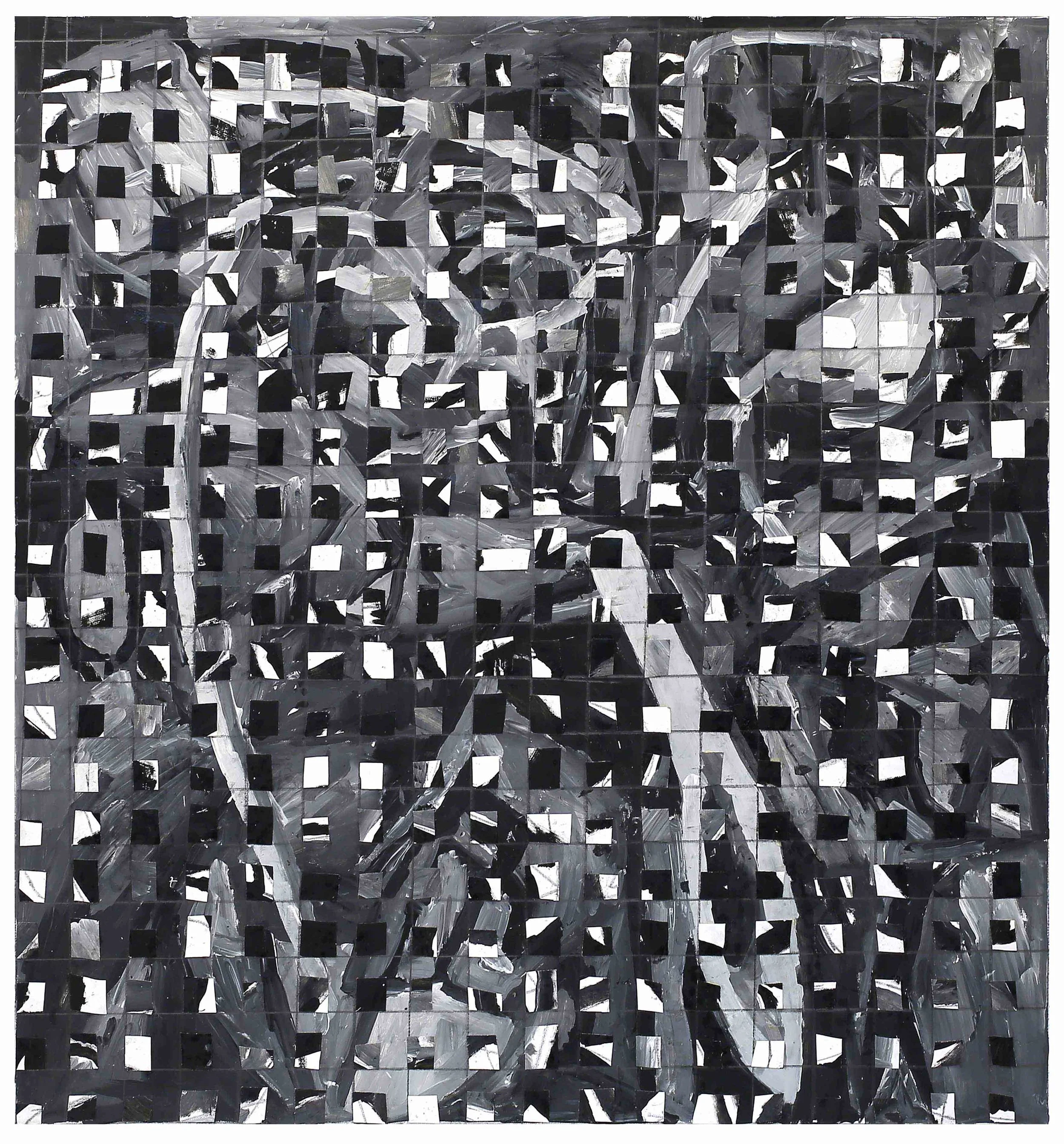 Fragment bright in the sky / 134 cm x 131 cm / Mixed media, acrylic on canvas / 2016