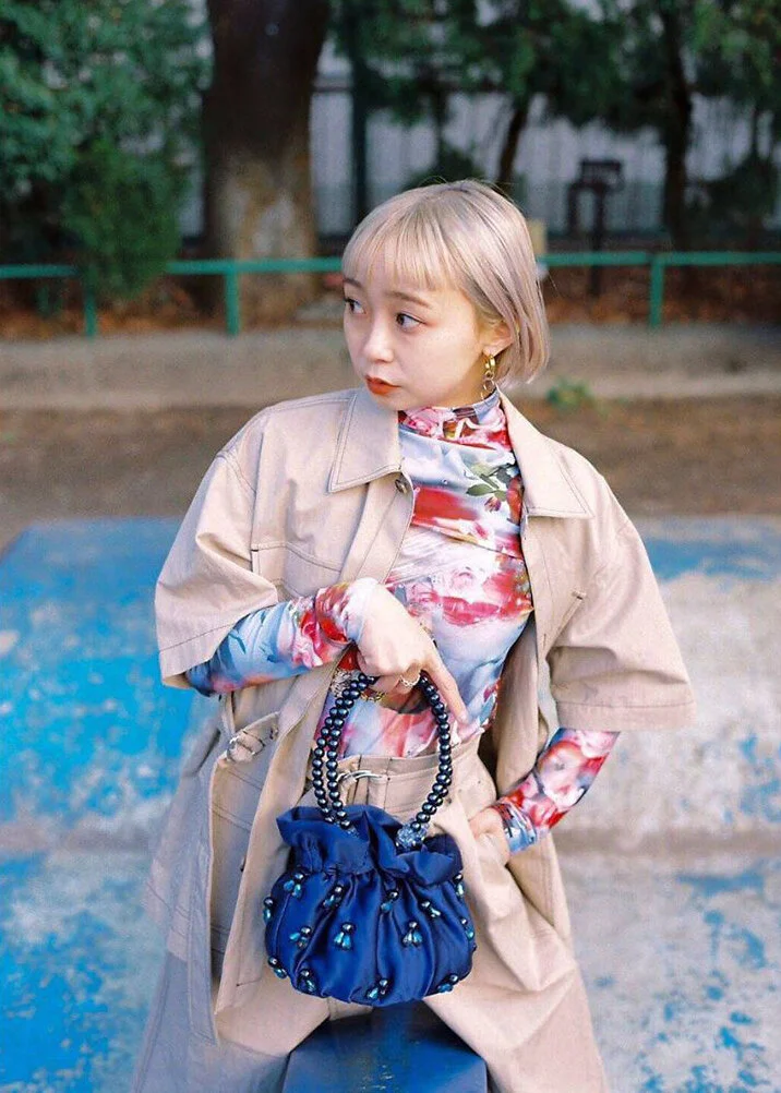 SURYO TWINKLE TWINKLE SATIN BEADED BAG 