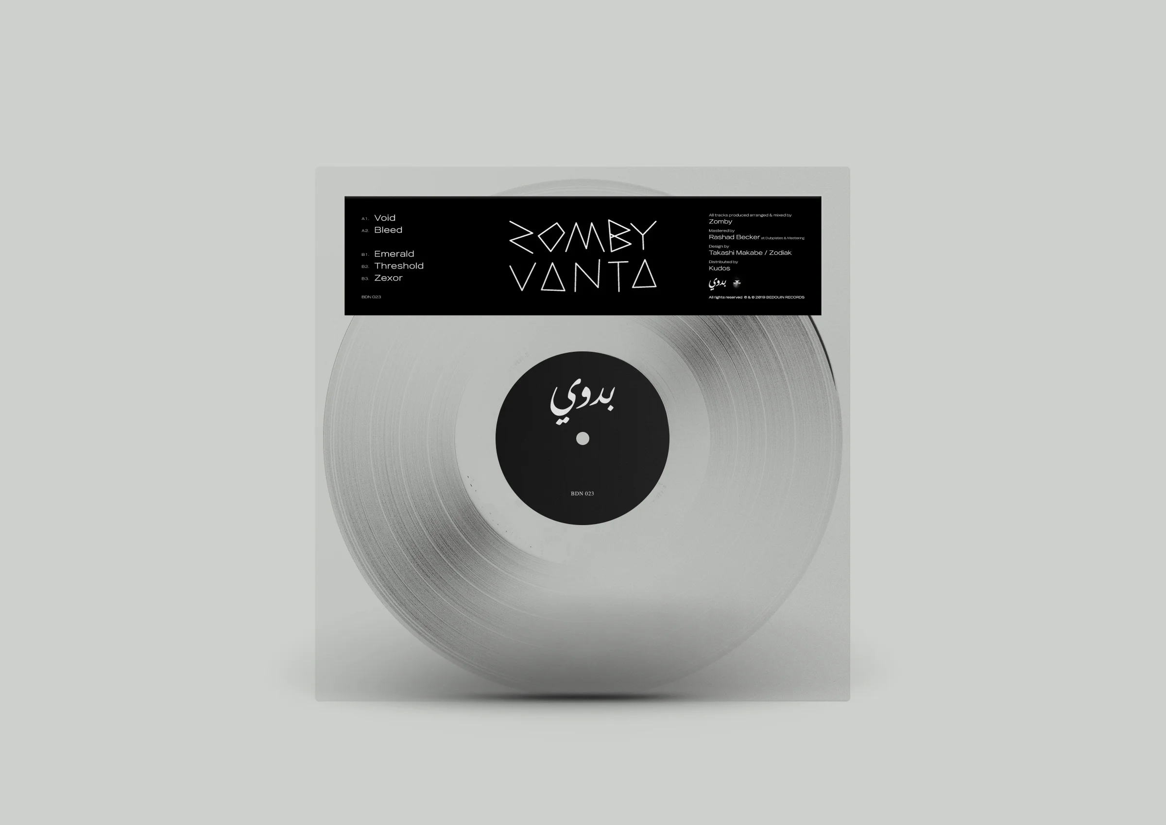 London, 08.04.2019 Vantablack prevents stray light from entering telescopes. It is the blackest known substance on earth. With Vanta , Zomby is giving us an insight into his darkest. Vanta is a construction for the savage. A brute soundscape that reaches the profane along with the cryptical. In this EP Zomby is redetermining his access to techno by developing a language that is archaic. A language that is his own. Zomby is an electronic music artist. The phantom of the Bedouin Records opera. On the 17th of May the label is releasing an EP of his that is called Vanta . With Vanta Zomby is giving us a whole different insight in his musical spectrum. An insight to his darkest. Selected Press: ’Heavy duty rave fare that takes Zomby in a new direction while sitting within his broader aesthetics, the EP features five tracks of ultra-dark electronics.’ Clash Magazine ’Vanta explores a typically dark sound, functional techno in Bleed, raw and grainy techno in Threshold and a touch of melodic acid in Zexor.’ Inverted Audio ‘(...) meditative acid melodies and lead-footed bass lines (...)’ Self-titled Mag More Press: Avyss Magazine , Clubbing Spain , Exclaim , Hyponik , The Ransom Note