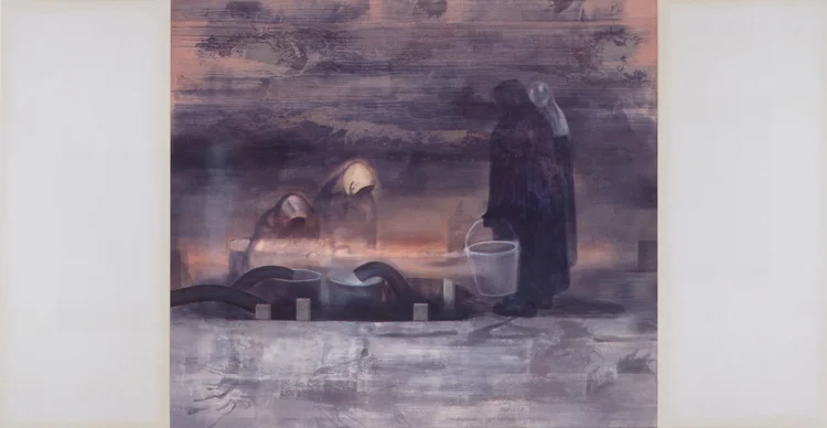 Between Night and Day / Mellom natt og dag, 1999, oil on canvas, 202 x 387 cm