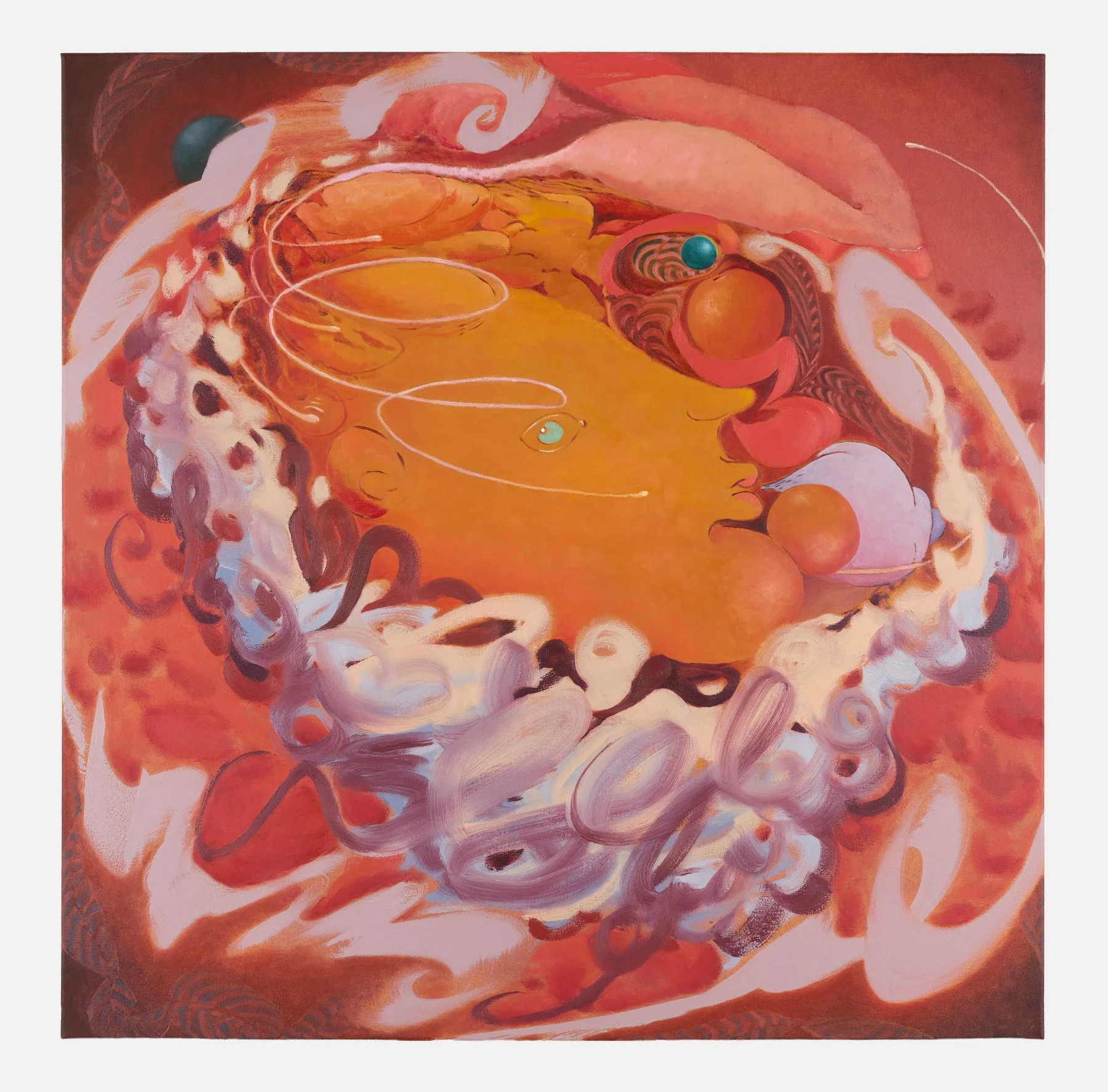 Hole pooled, 2025  oil on canvas  106 × 106 cm  photograph by Andrew Sikorski 