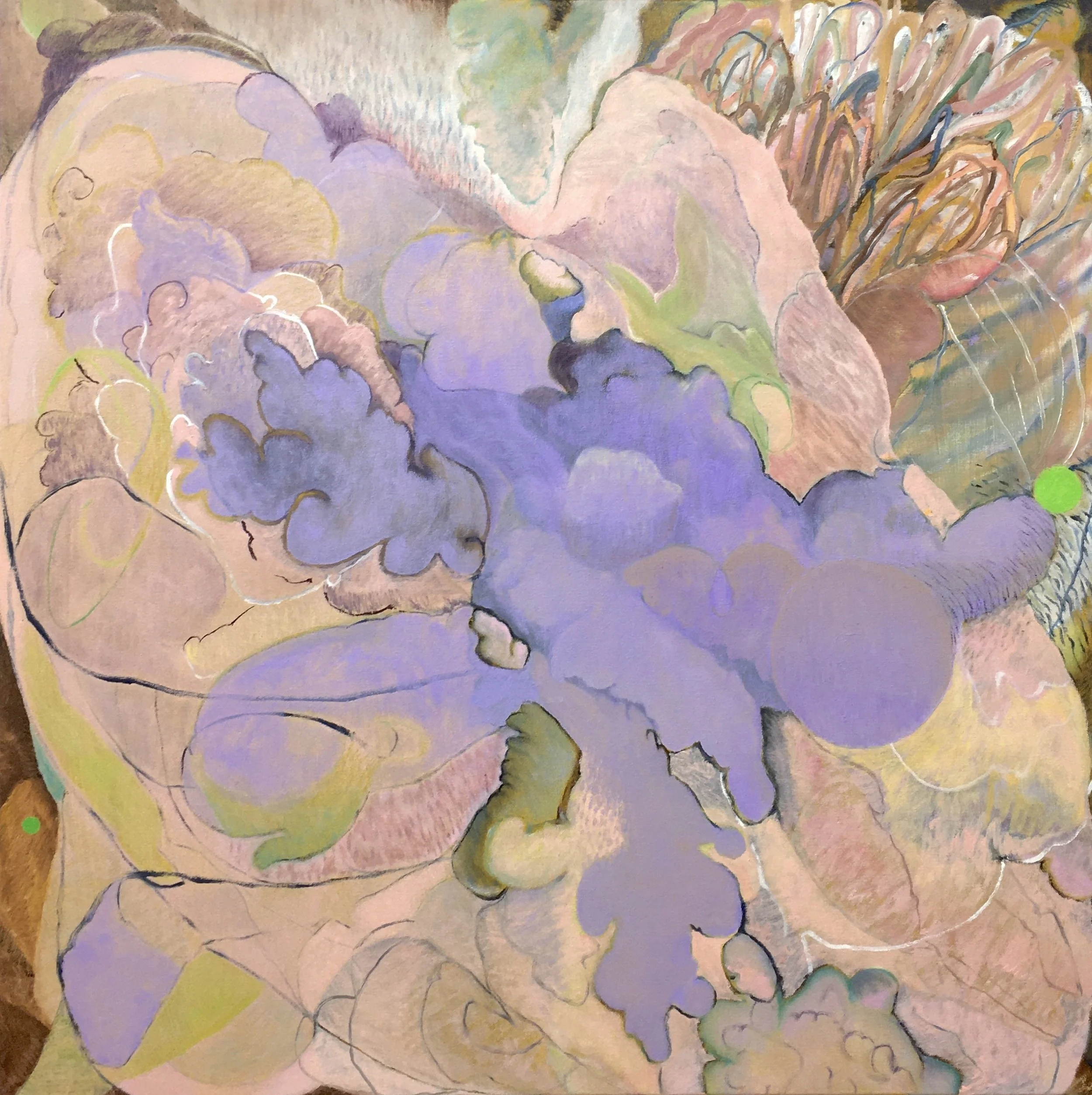  To fall in spring, 2022  oil on canvas  100 × 100 cm  Goulburn Regional Art Gallery collection 