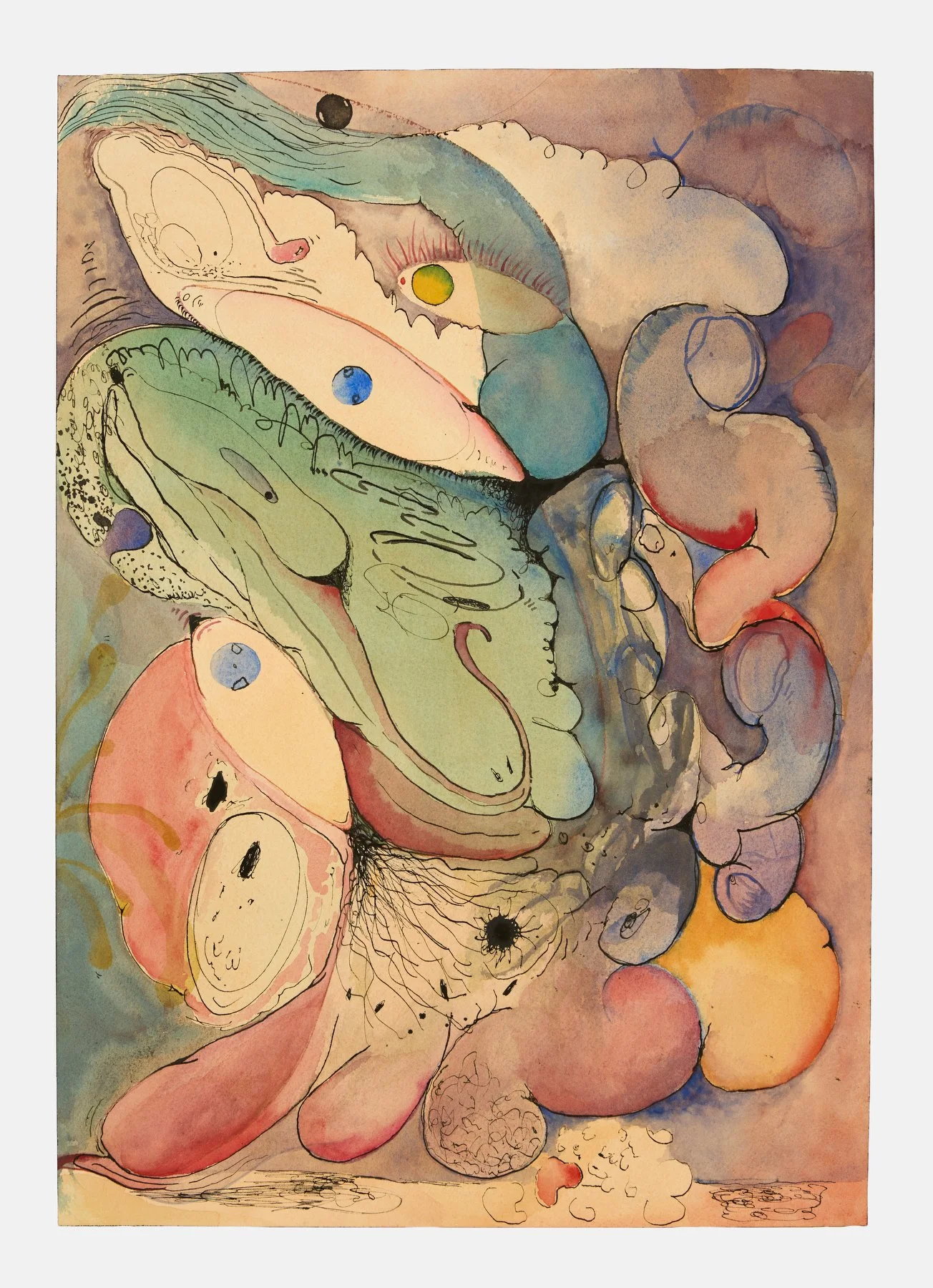  Untitled 42026, 2026  gouache and ink on paper  51 × 36 cm  photograph by Andrew Sikorski 