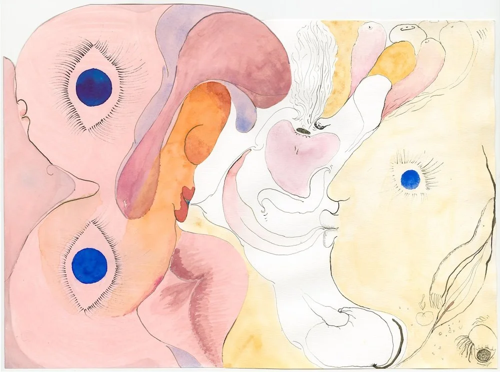  Untitled 12, 2024  gouache, ink and collage on paper  29.8 × 42 cm 