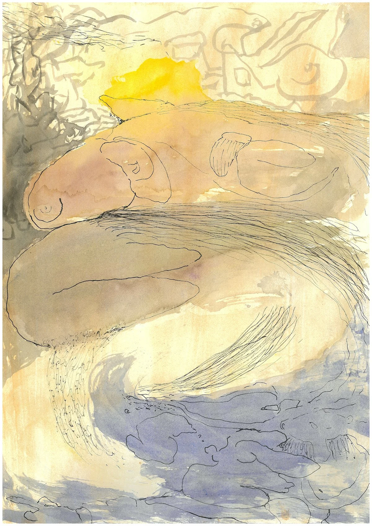  Untitled 182023, 2023  gouache and ink on paper  42 × 29.5 cm  private collection 