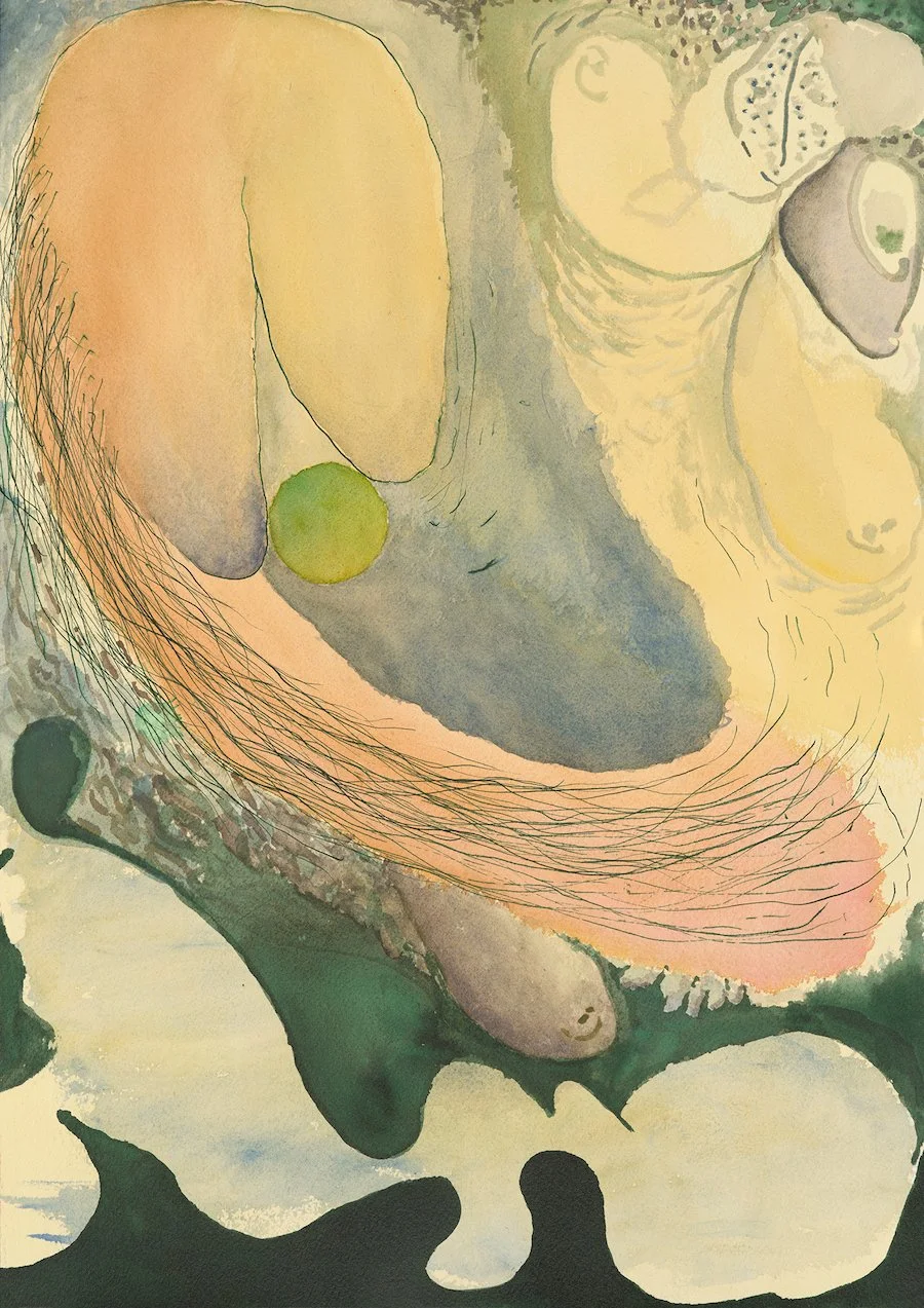  Untitled 12023, 2023  gouache and ink on paper  56 × 31 cm  Canberra Museum and Gallery collection 