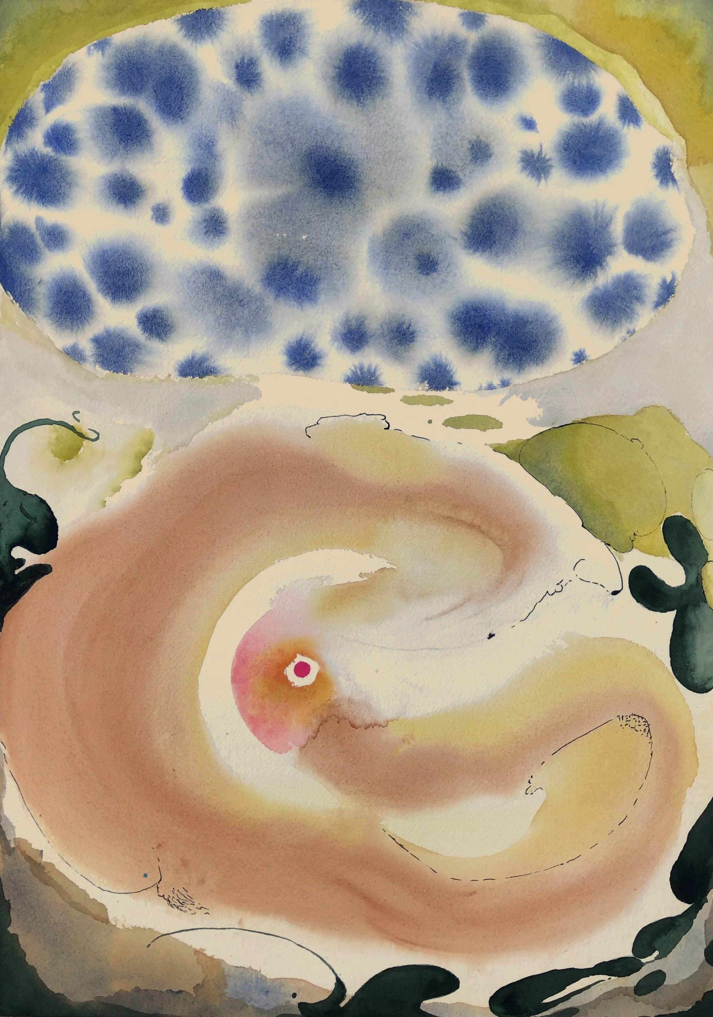  Untitled 52023, 2023  gouache and ink on paper  56 × 31 cm  private collection 