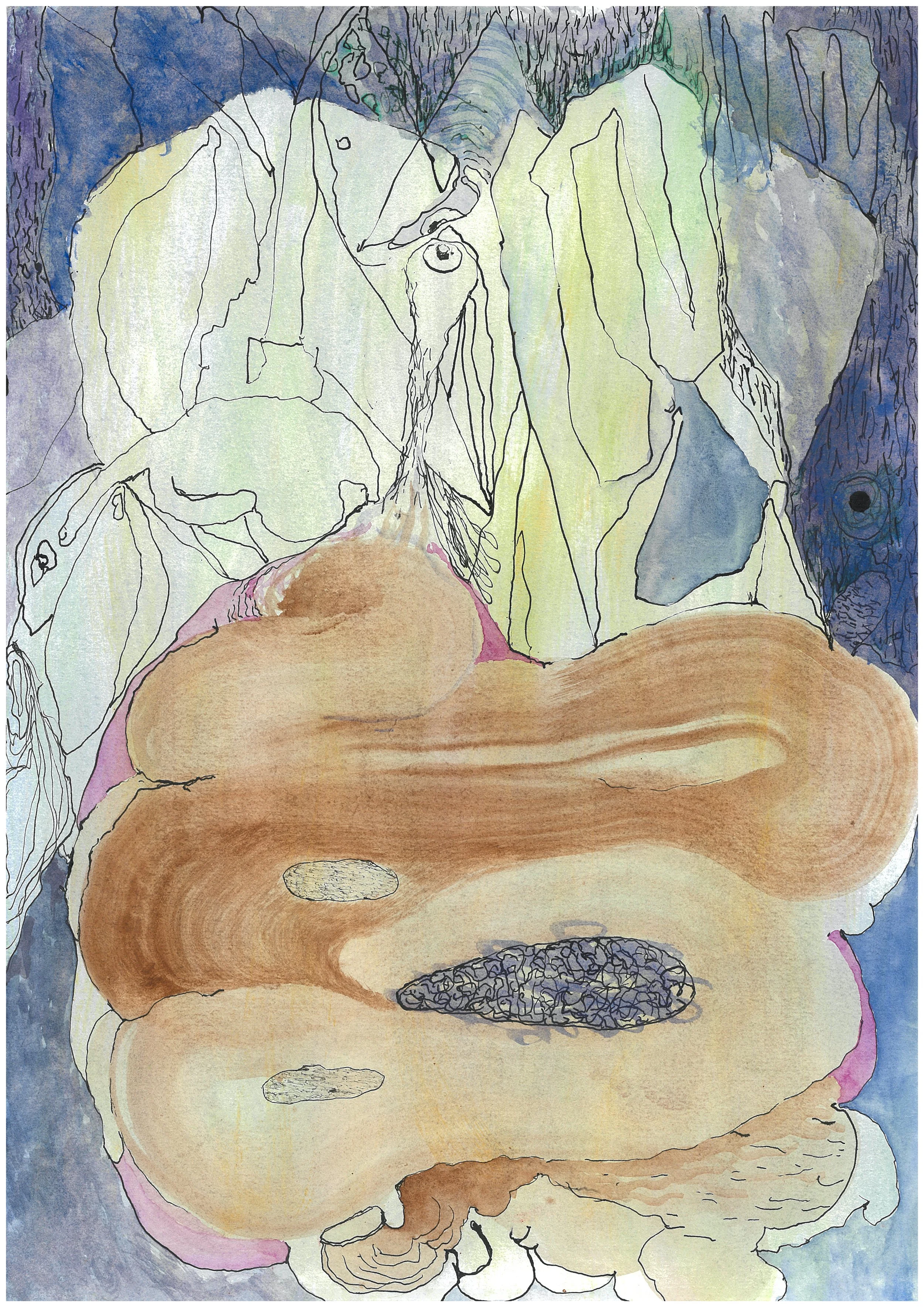 Untitled 112023, 2023  gouache and ink on paper  42 × 29 cm  private collection 