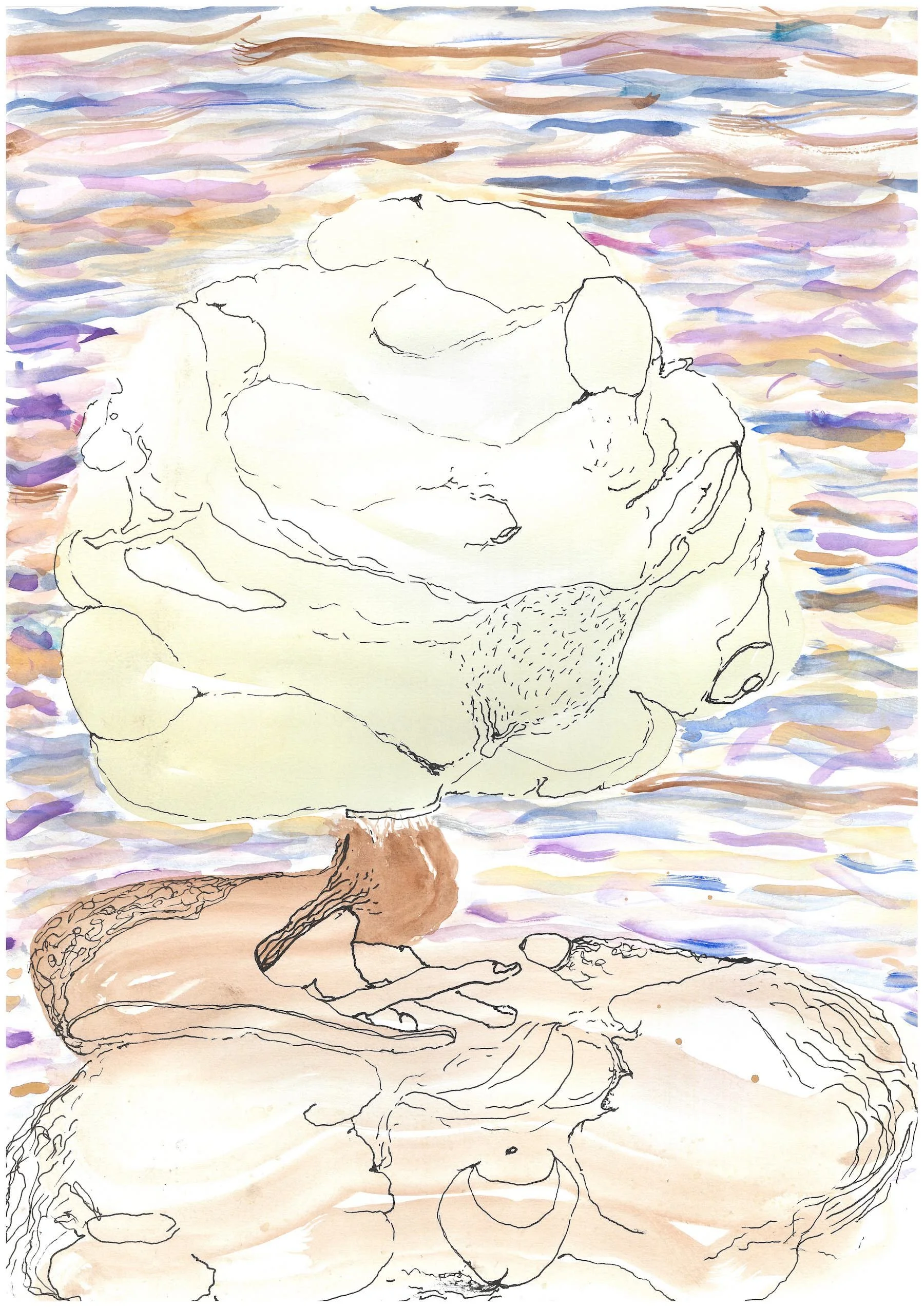  Untitled 22022, 2022  gouache and ink on paper  42 × 29.5 cm 