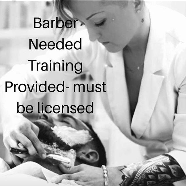 Training will be provided to you. Learn to cut all textures. Work smarter not harder - must be licensed ✂️ #barberlife#ladybarber#beautiful_barbers#barbersalute#greenvillescbarbers#groomingspecialist#keepitcutthroat#getcut#faded#hardpart#fresh#menscu