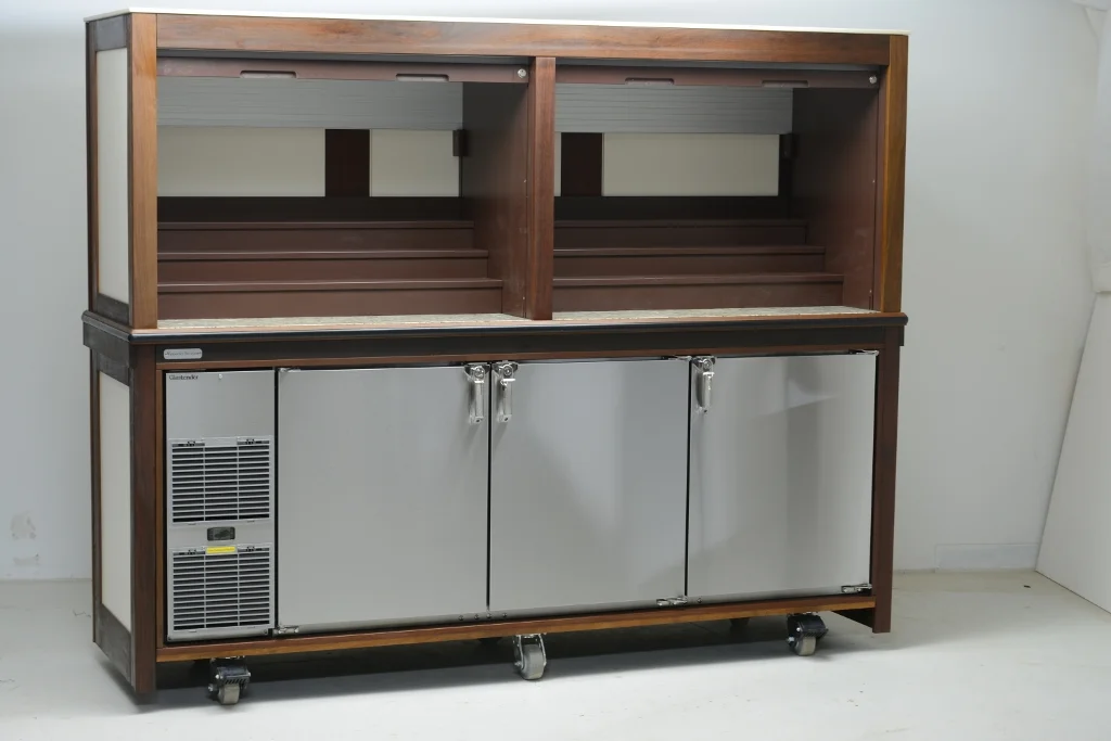 Large Locking Outdoor Portable Back Bar with Cooler