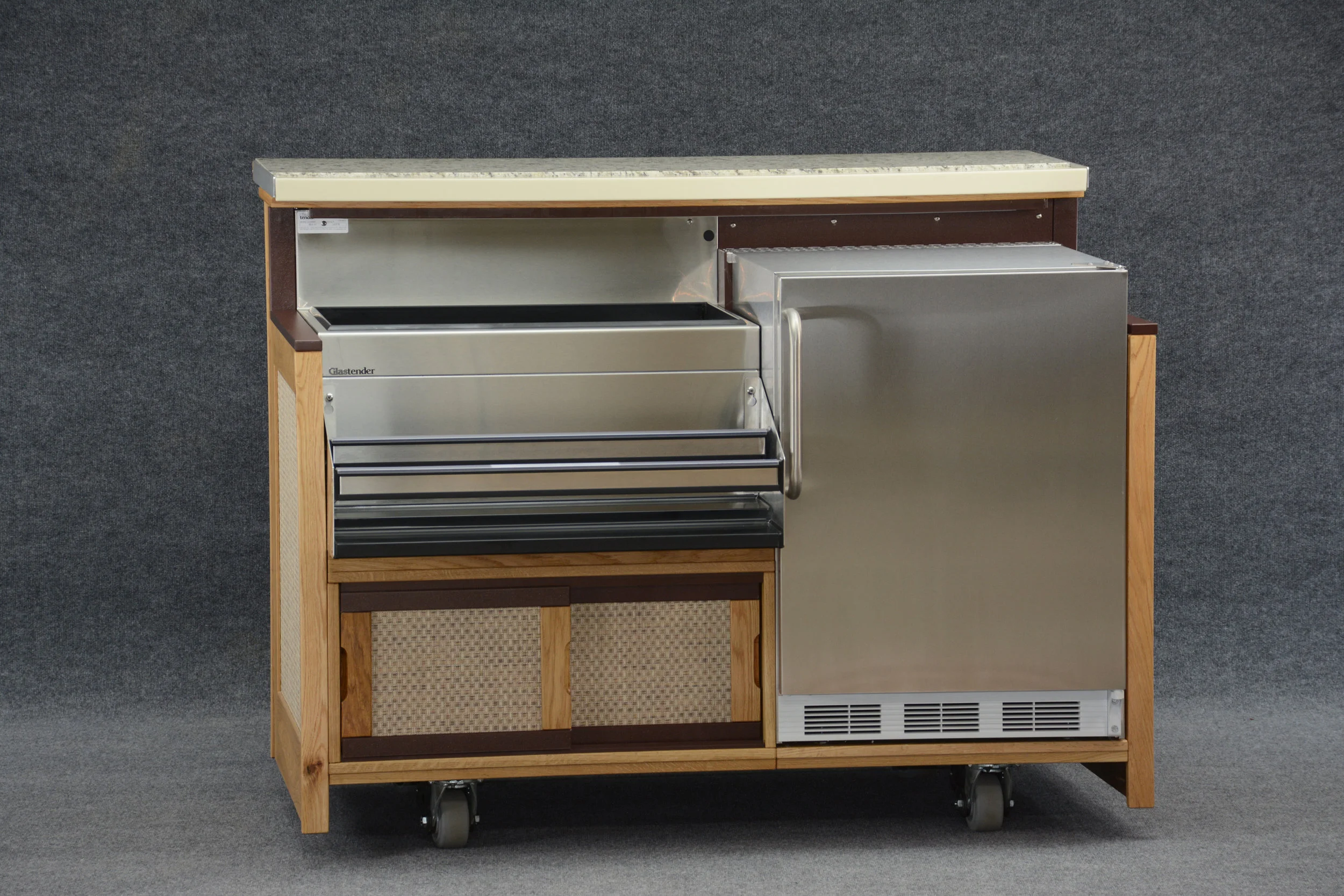 Photo of 58” Bar with 30” Ice Well with Double Speed Rail and Refrigerator 