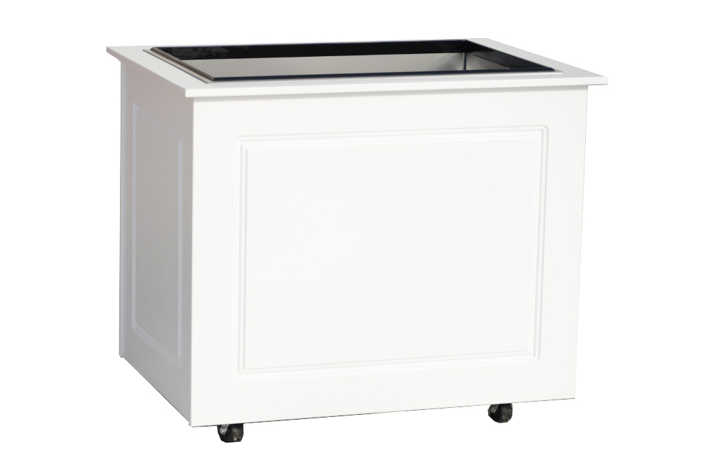 Mobile Ice Caddy in white Back View