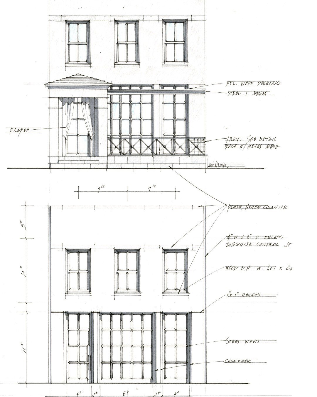 For many of our clients, flexibility in planning is important. We consider how to differentiate units by detailing them differently, while maintaining the same 'bones.'

In this case, Lew continued a richer language with the propylaea option.  This c