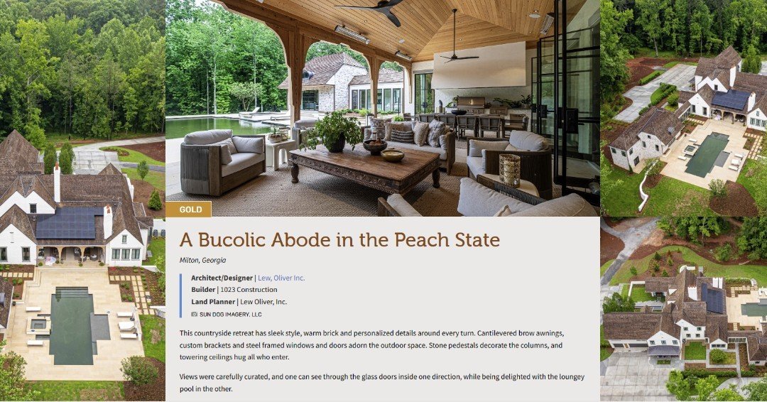 We're so proud that this house, enhanced by structural insulated panels (SIPs), solar panels, and geothermal energy, won two Best In American Living Awards.

The 'Bucolic Abode in the Peach State' placed Gold in &quot;Outdoor Room&quot; and Silver in