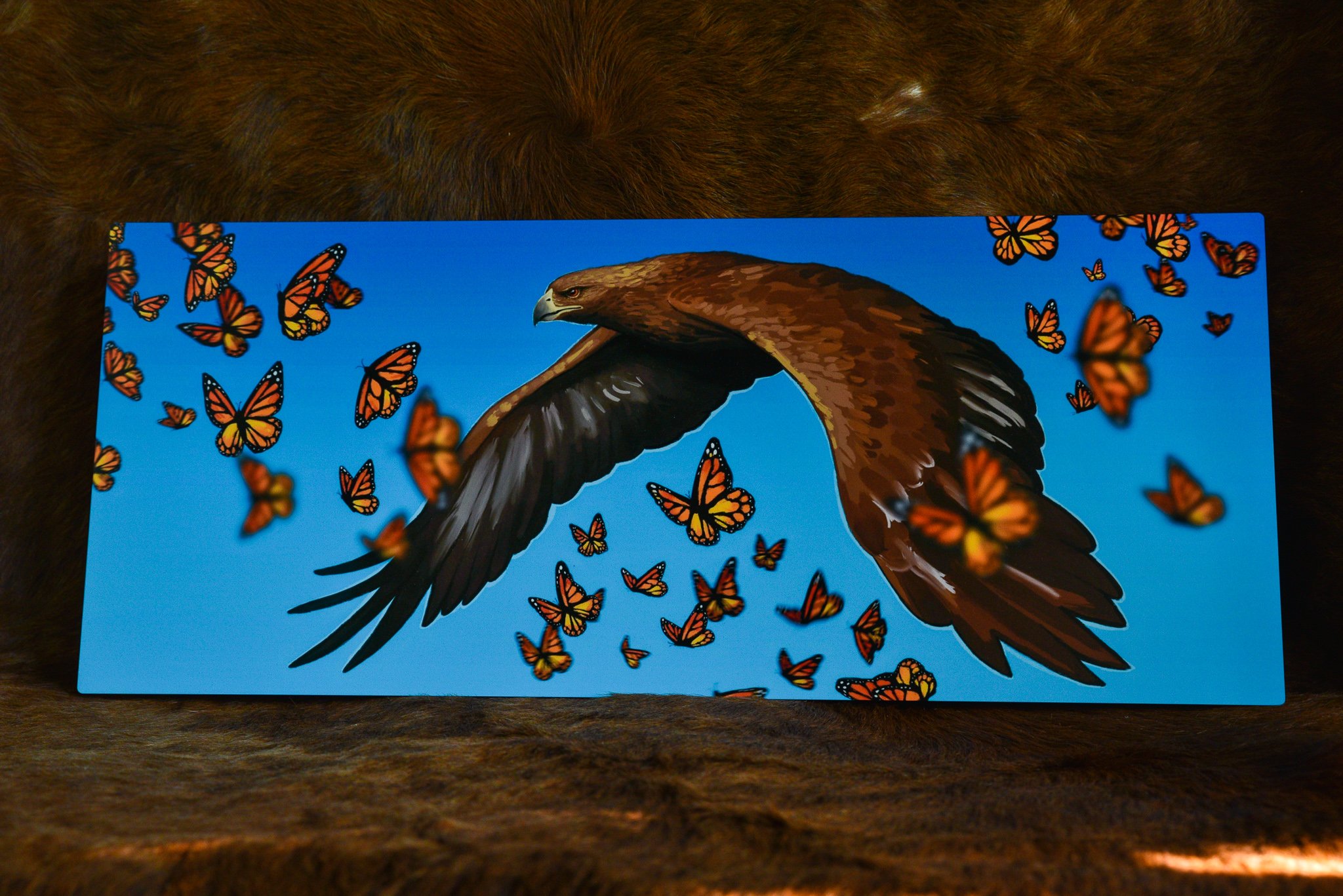 Eagle and Monarchs - Metal Print