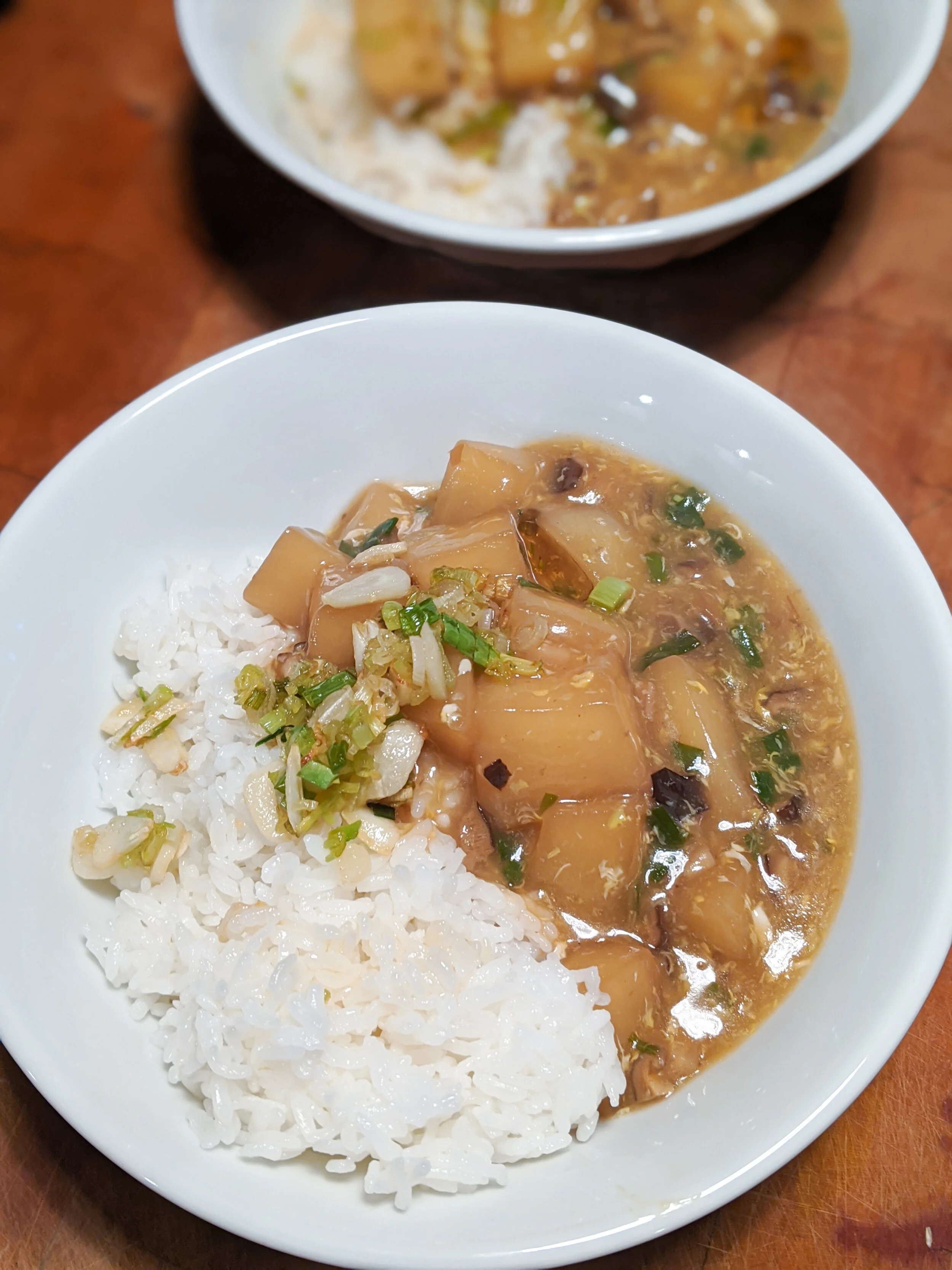 Simmered Daikon with Shitake Mushrooms Recipe by Adrian Chang  (@mykitsunecafe)
