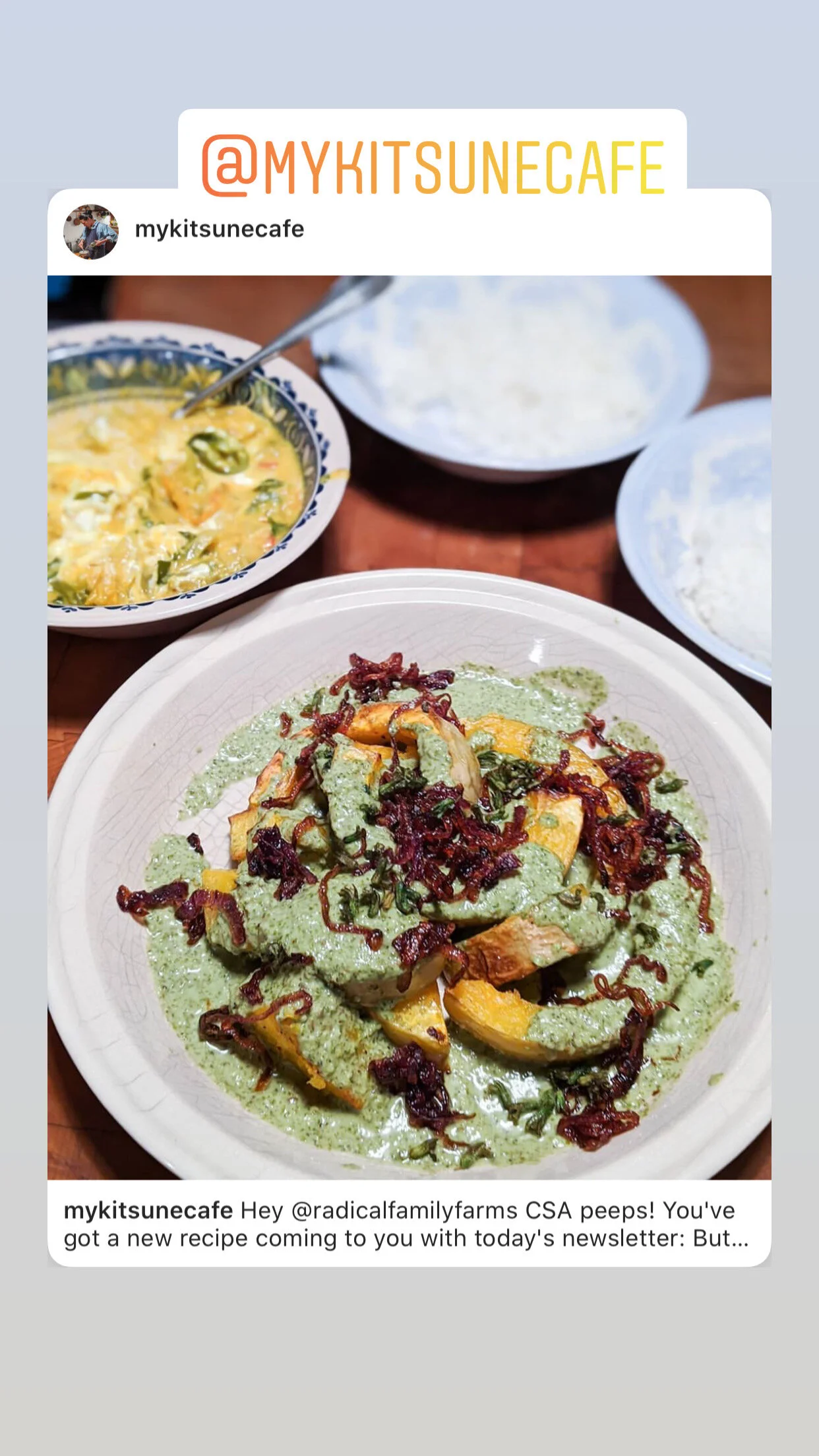 Butternut Squash with Tulsi 'Holy Basil' Chutney by Adrian Chang (@mykitsunecafe)