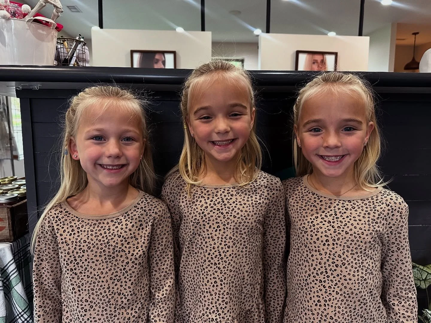 TRIPLE the cuteness ✨ 

These adorable triplet sisters recently got their ears pierced by Sarah! Their smiles say it all. 🫶🏼