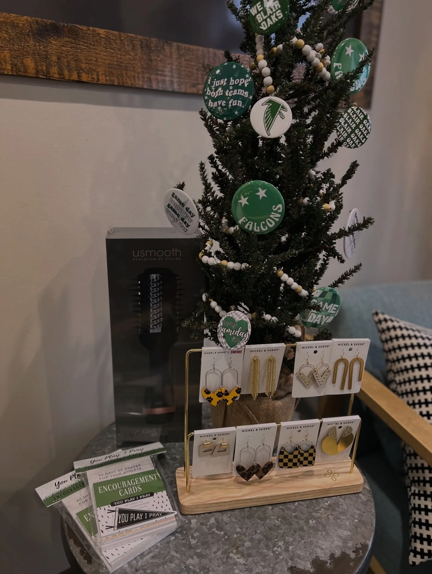 Blair Oaks fans! Needing the perfect game day accessory for this weekend? 💚🏈 Stop by shop!