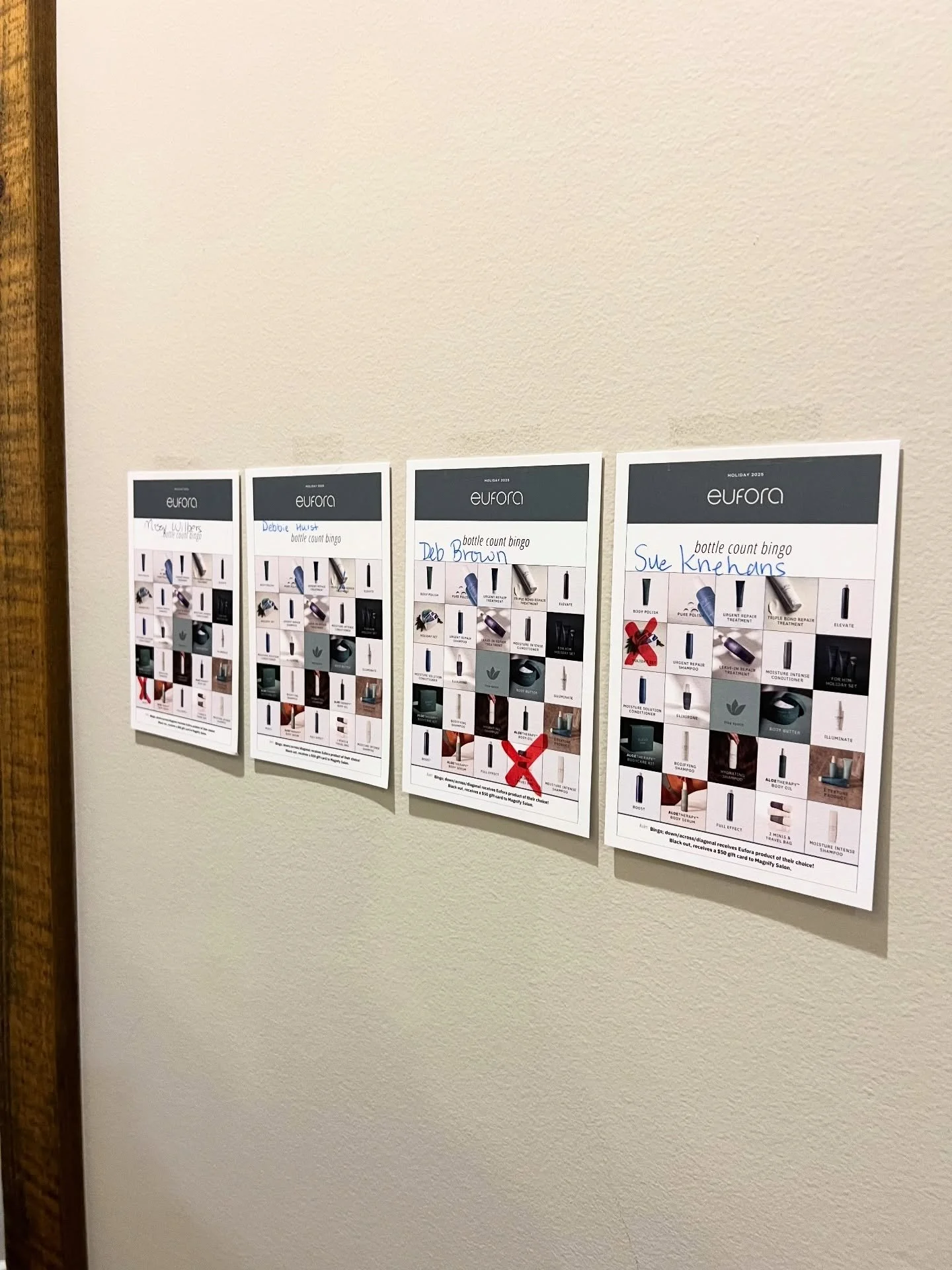 Have you started playing BINGO with us yet?! 

Once you reach a BINGO (five in a row), you win a free product of your choice! Ask our front desk or your stylist to start playing! ✨