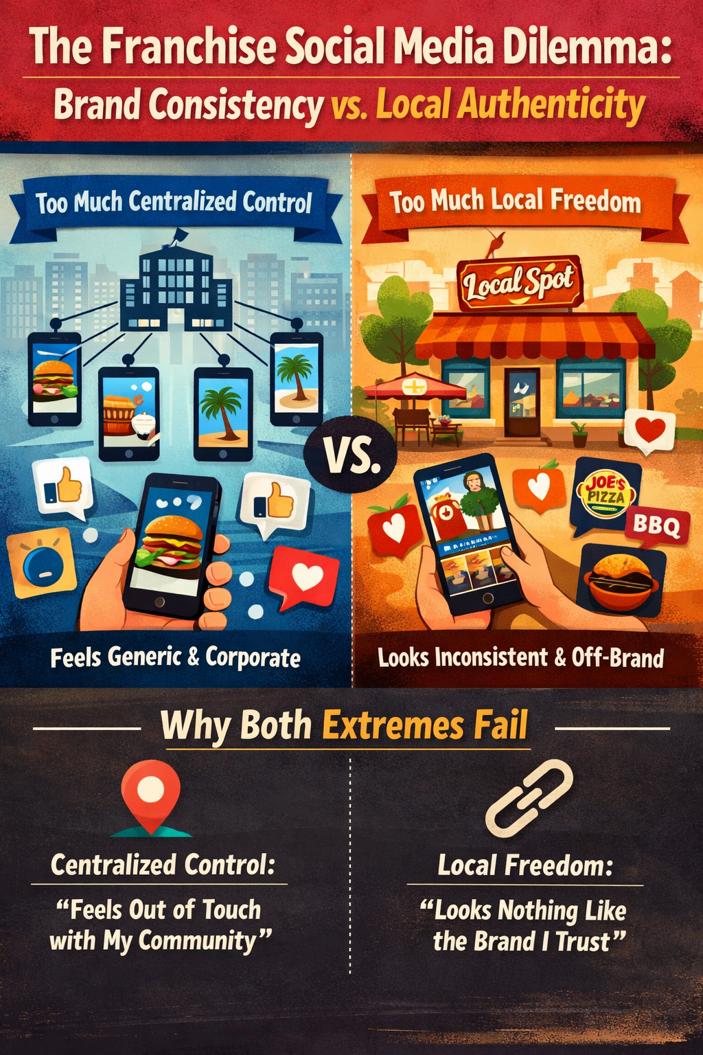 The Franchise Social Media Dilemma: Brand Consistency vs. Local Authenticity